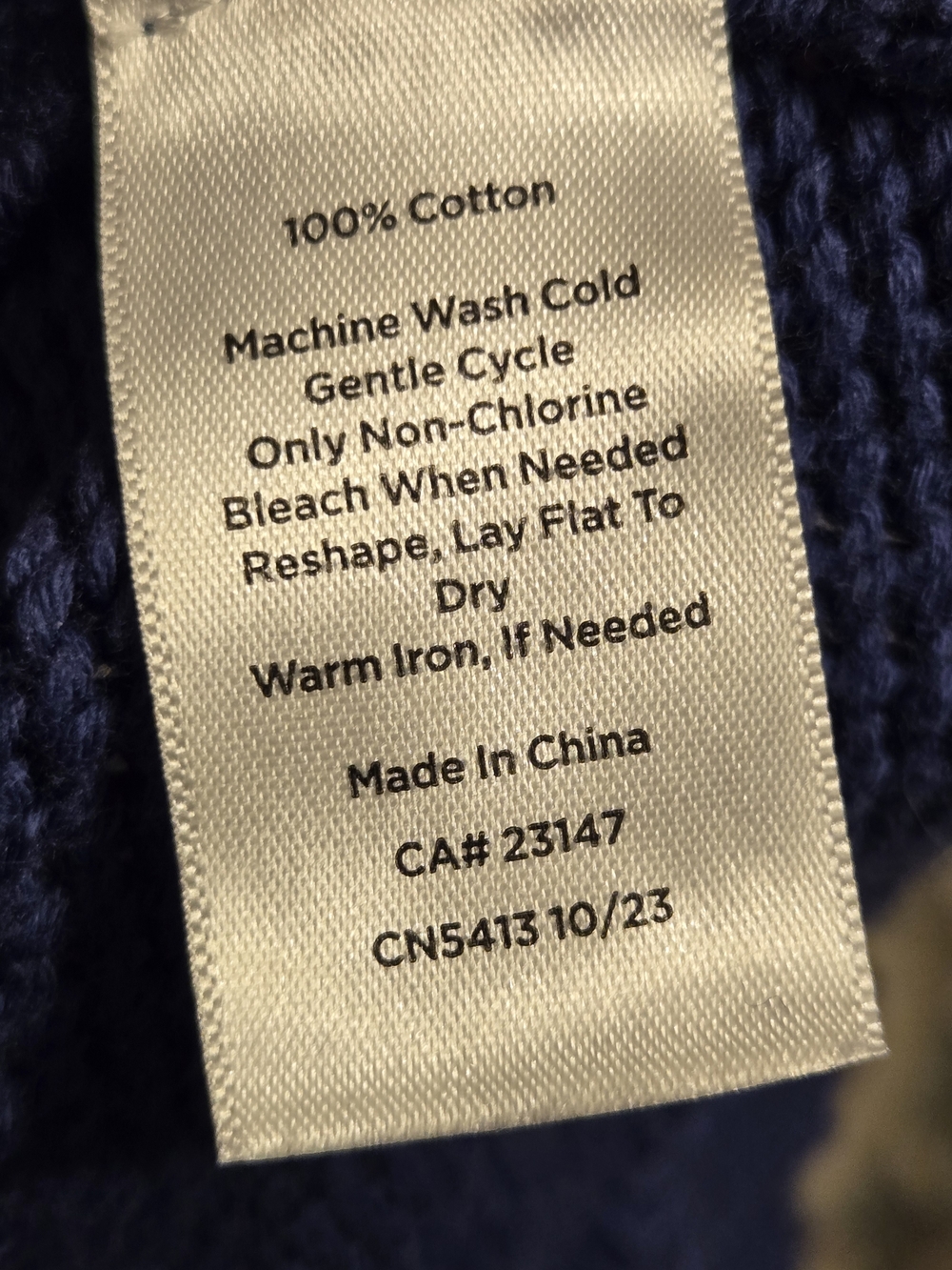 Talbots Blue Cotton Crewneck Sweater with Light Blue Anchor Size Large Petite - Picture 3 of 4